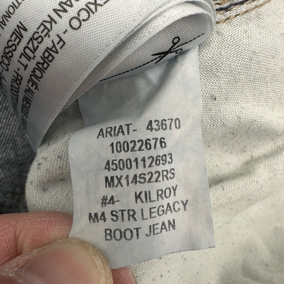 Ariat Legacy M4 Relaxed Bootcut Straight Denim Work Blue Jeans Mens 36x32 Pocket - Picture 4 of 14